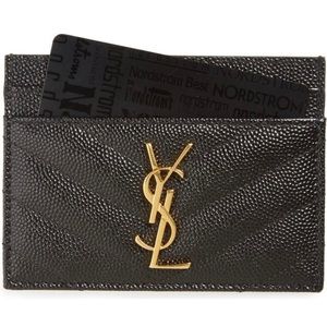 Saint Laurent Monogram Quilted Leather Credit Card Case